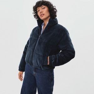 Everlane Navy Blue Corduroy Puffer